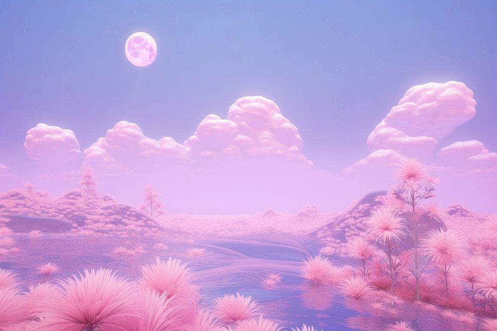3d moon aesthetic holographic landscape astronomy outdoors.