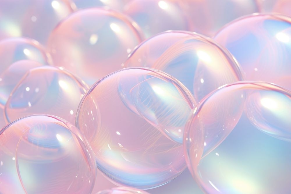 3d bubble holographic pattern sphere transparent.