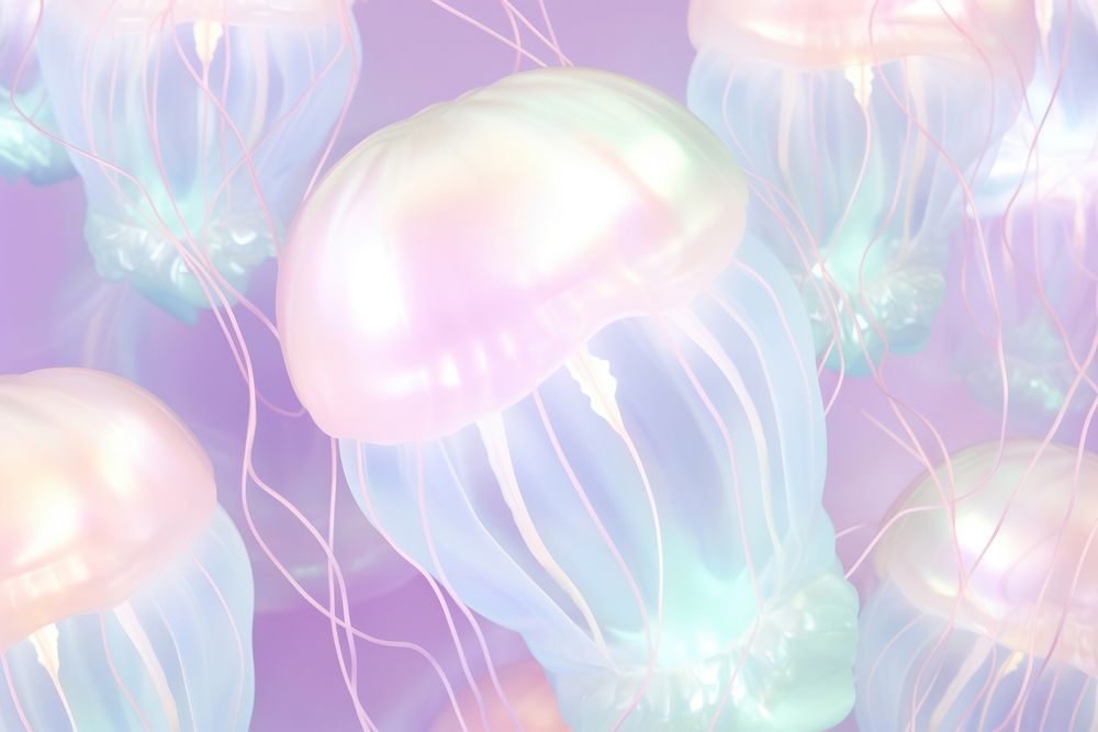 3d jellyfish holographic balloon pattern invertebrate.