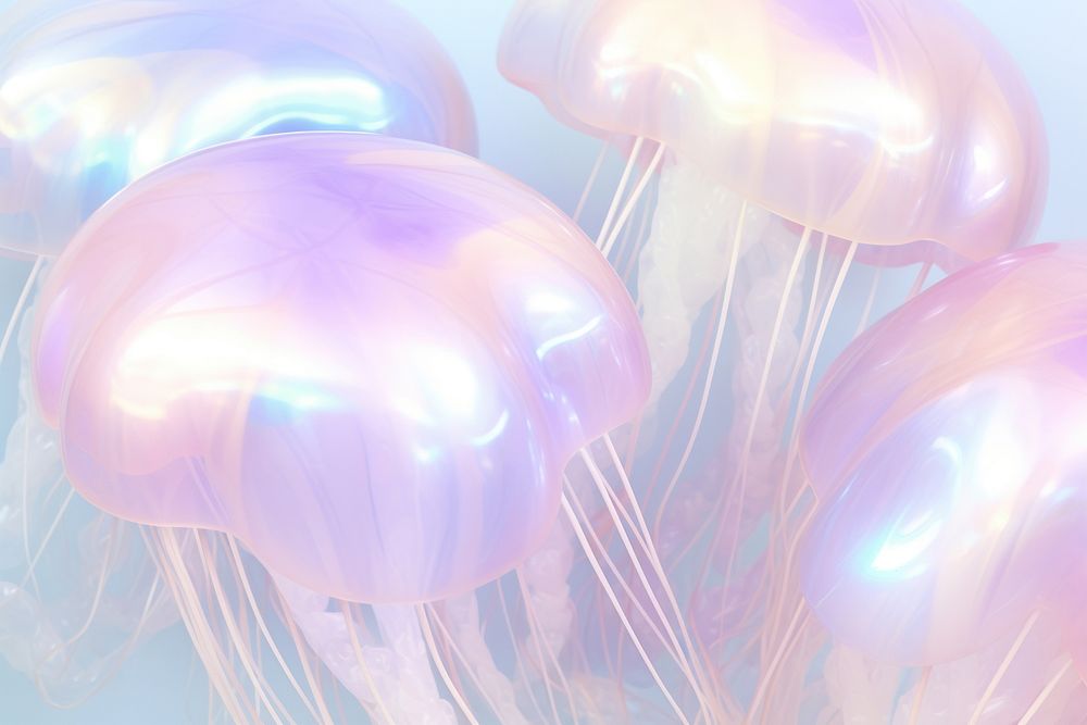 3d jellyfish holographic balloon invertebrate transparent.
