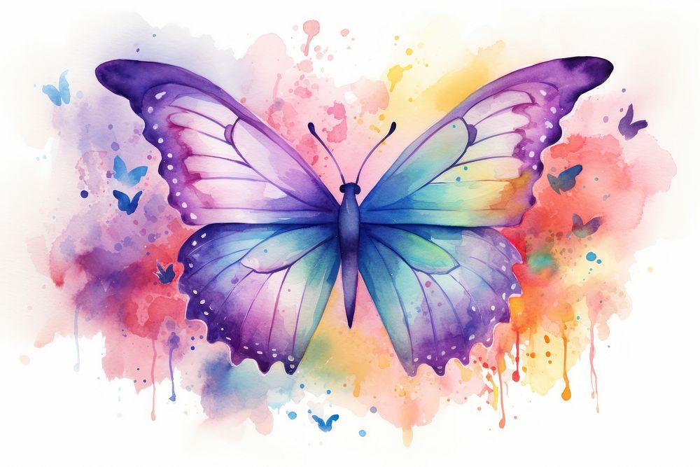 Butterfly painting pattern purple.