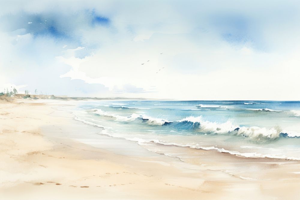 Beach landscape outdoors painting.
