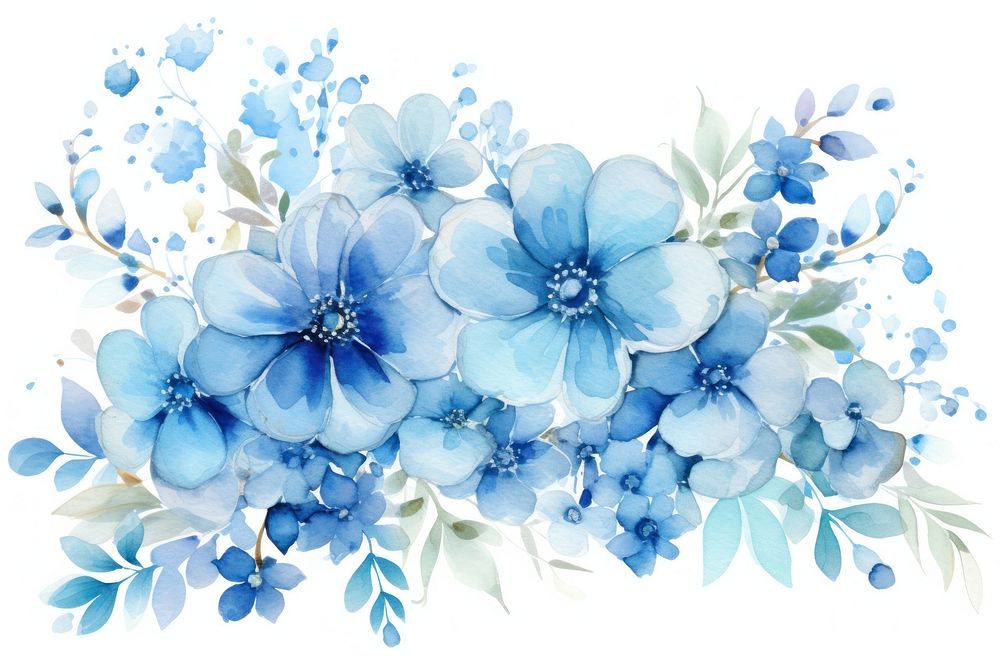 Blue flowers nature pattern plant.