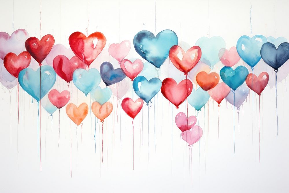 Hearts painting hanging balloon.
