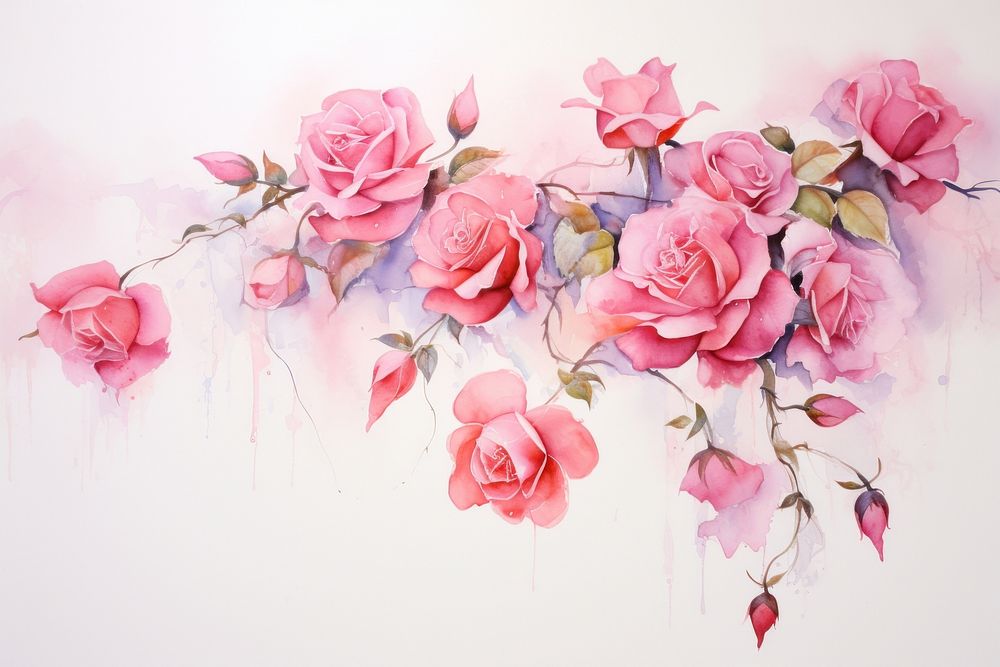 Roses painting pattern flower.