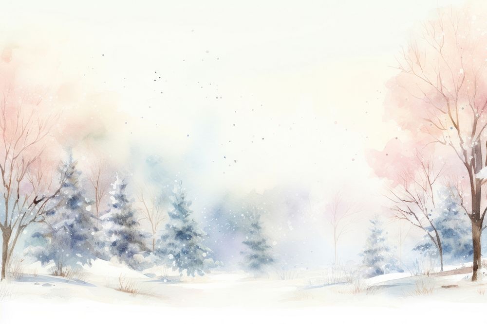 Snow fall landscape outdoors painting.