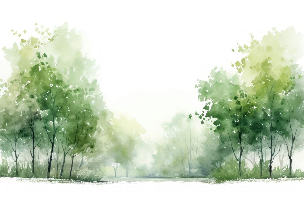 Trees landscape outdoors painting.