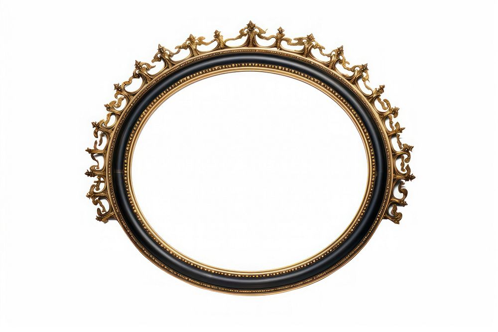 Black gold circle jewelry frame photo.