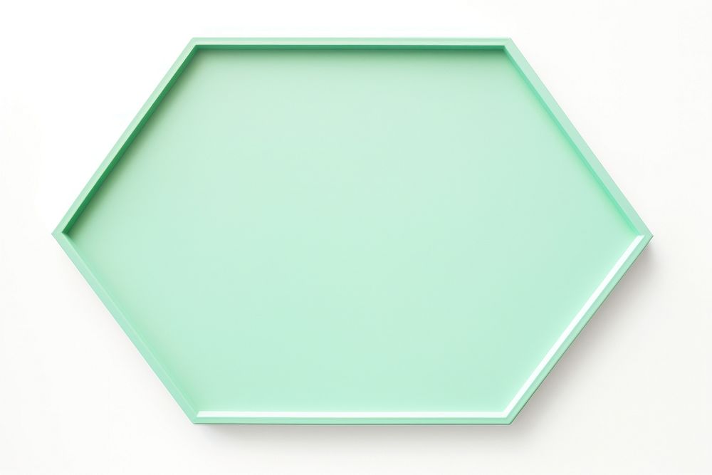 Modern mint green hexagon white background electronics simplicity.