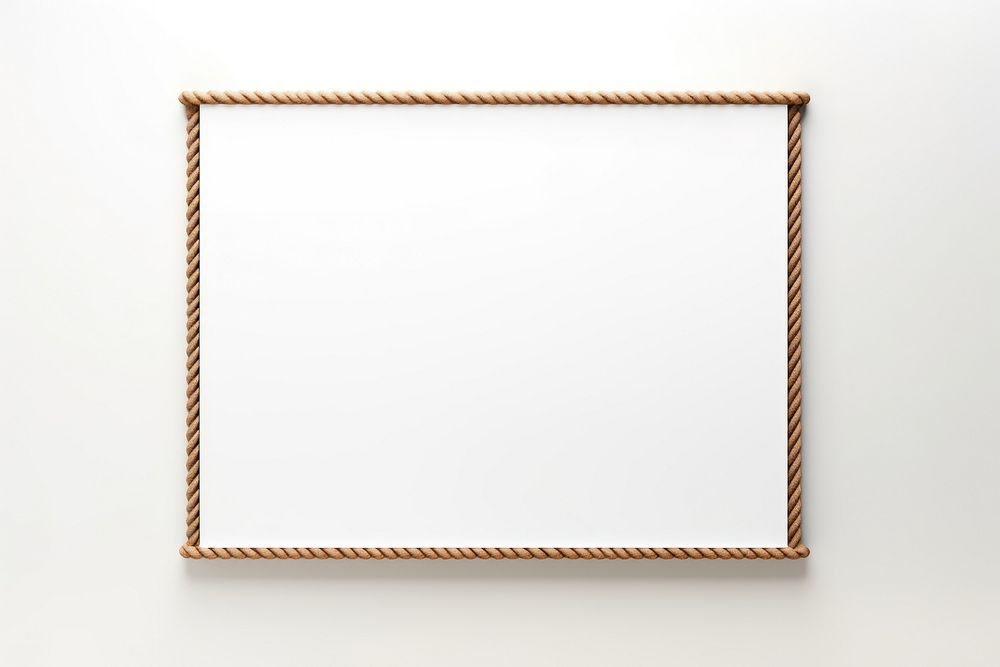 Minimal transparent material with a wire and colorful rope hanging up backgrounds frame white background.