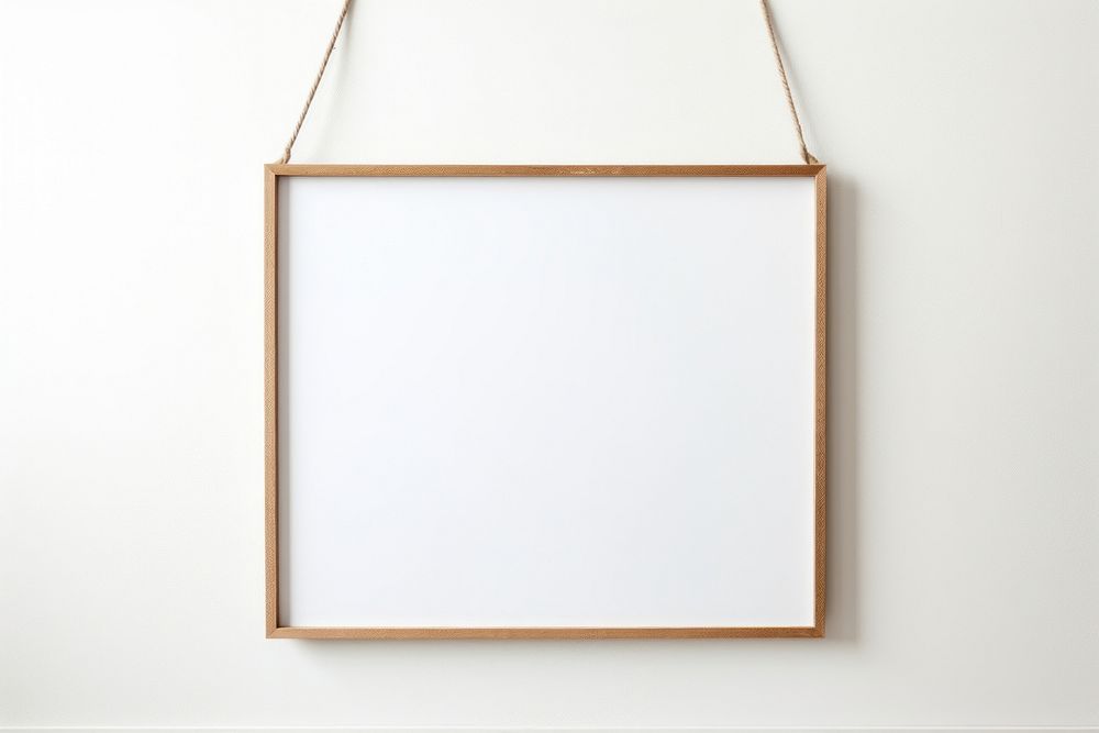Minimal with a wire rope hanging up frame white background rectangle.
