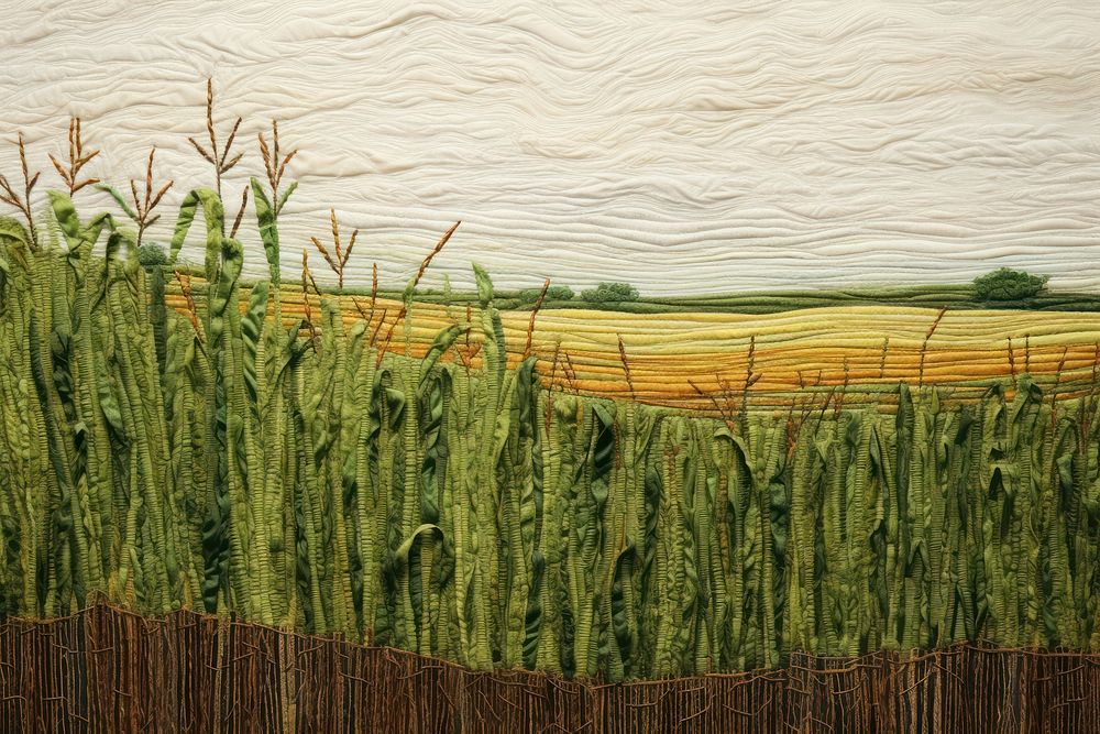 Ultrafine detail of corn field land agriculture landscape.