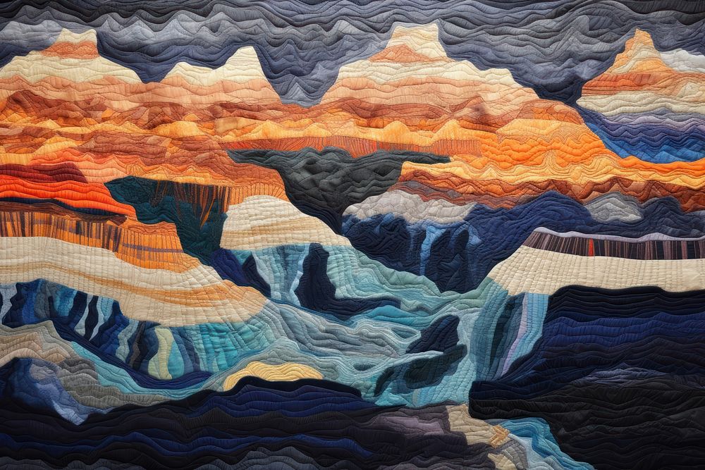 Grand canyon in night landscape textile nature.