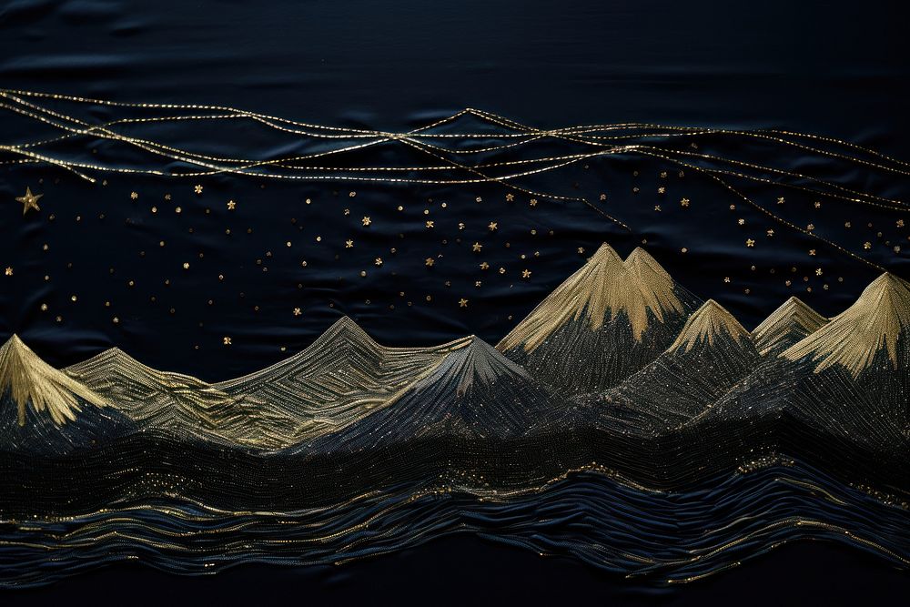 Mountain peak in night landscape outdoors pattern.