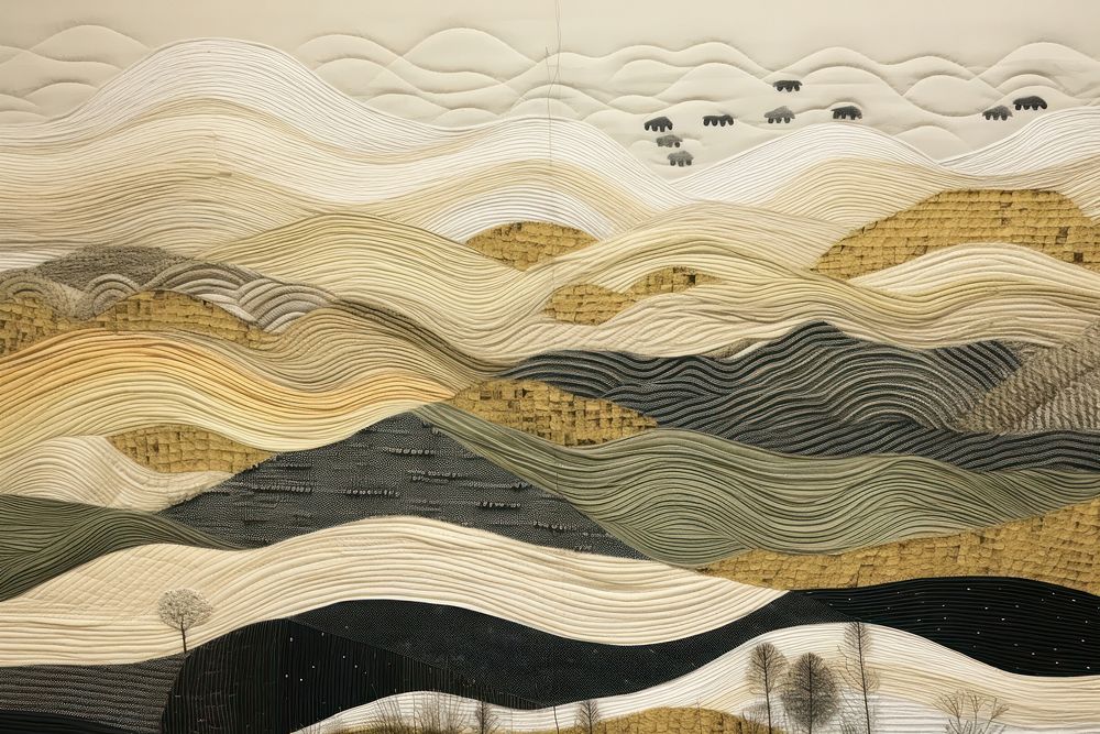 Stunning hills textile art backgrounds.