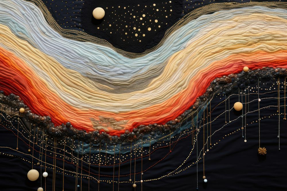 Stunning joyful galaxy pattern textile art.