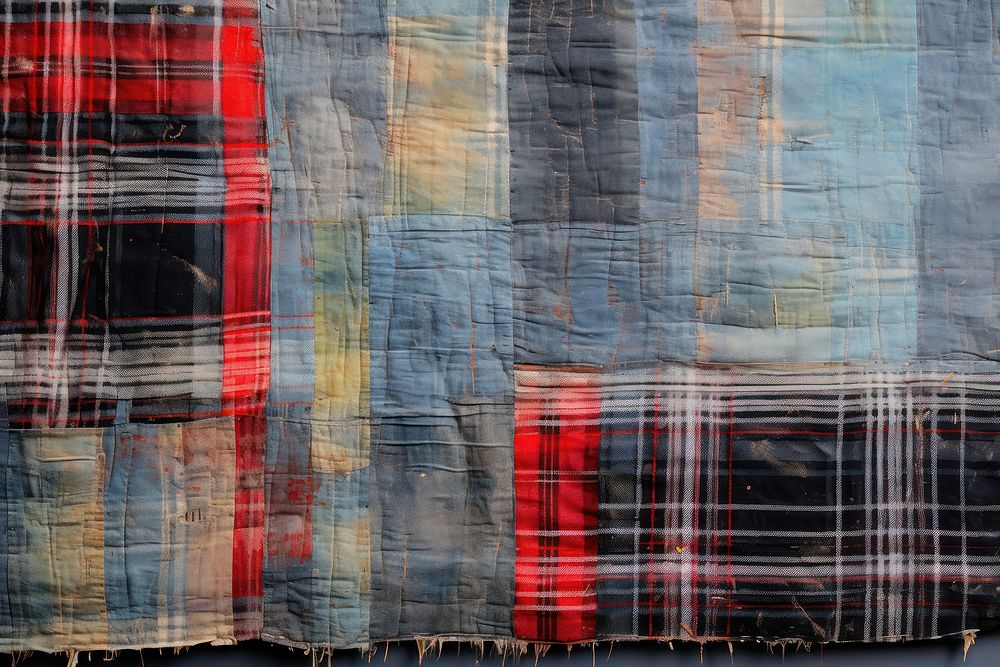 Stunning joyful tartan pattern material quilting textile.