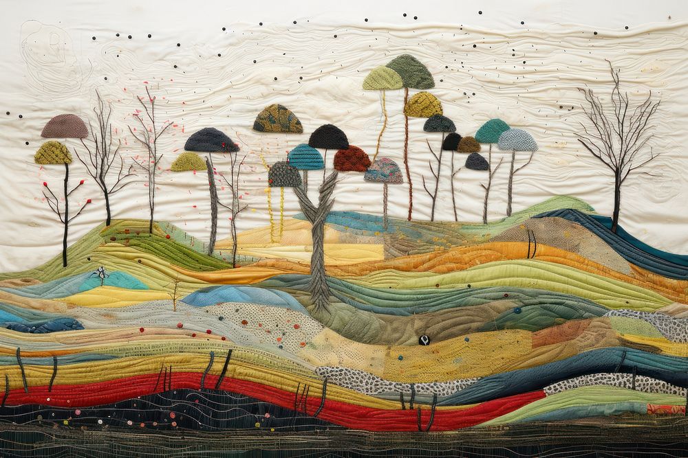 Stunning joyful raining landscape painting drawing.