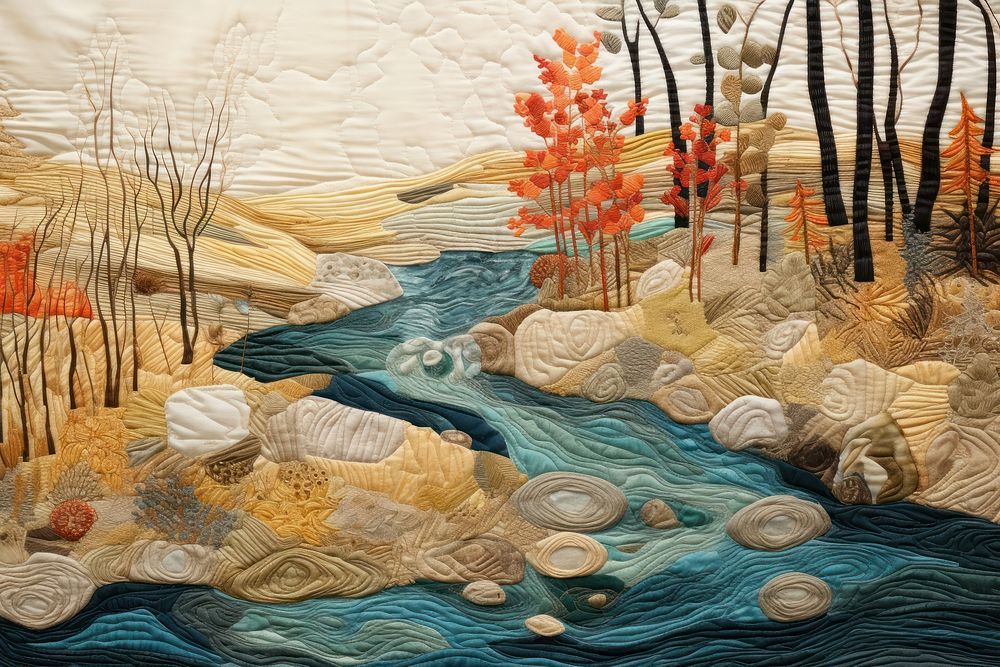 Stunning joyful stream painting pattern craft.