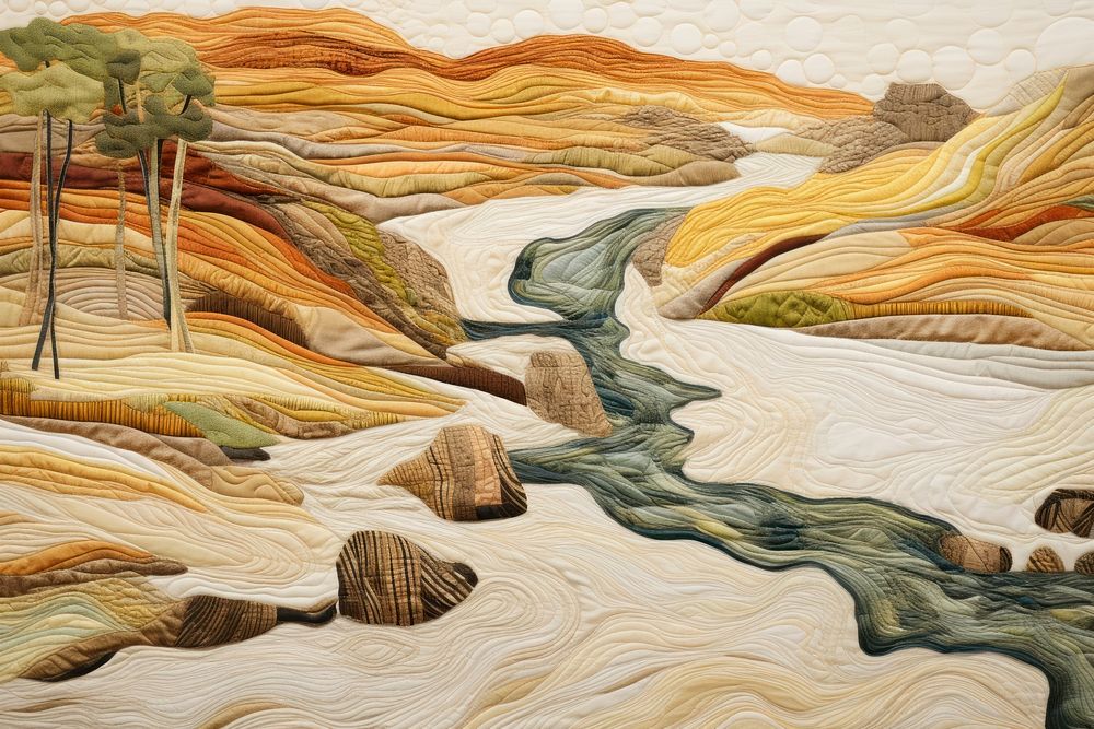 Stunning joyful stream landscape painting art.