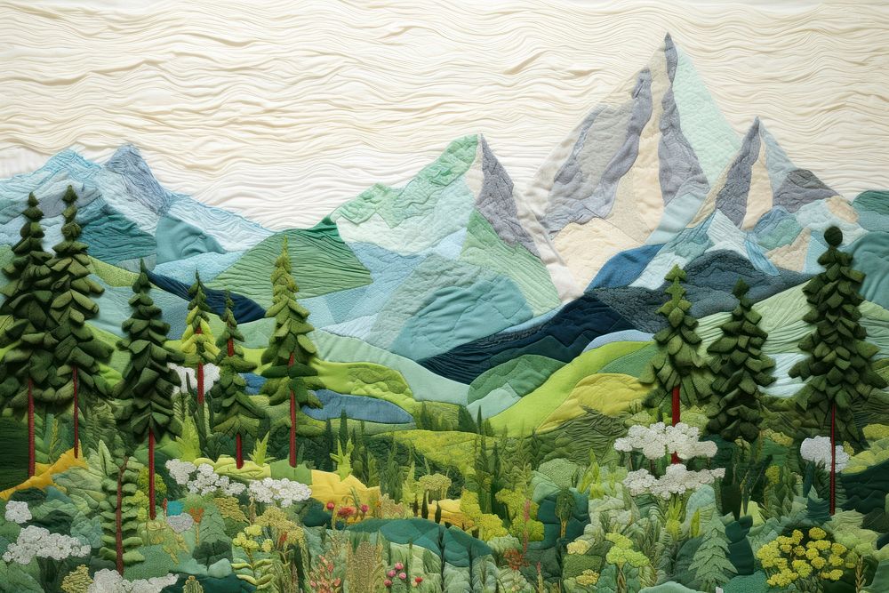Stunning joyful alpine landscape outdoors painting.