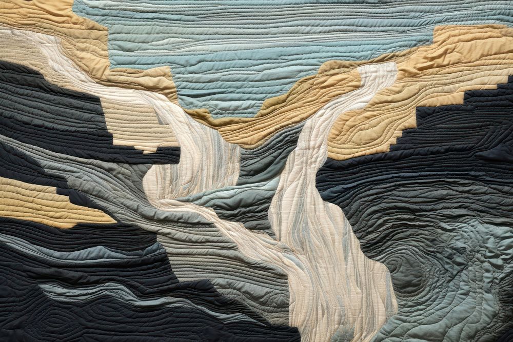 Stunning joyful canyon by ocean textile texture craft.