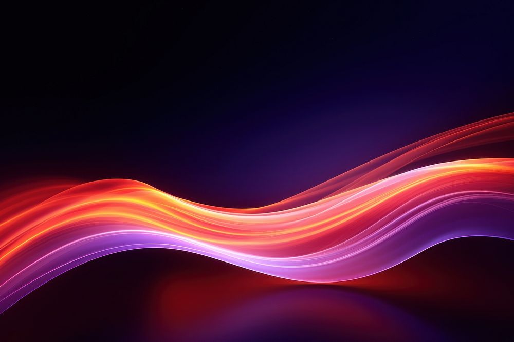 Purple and orange neon glowing twisted cosmic lines backgrounds abstract pattern.