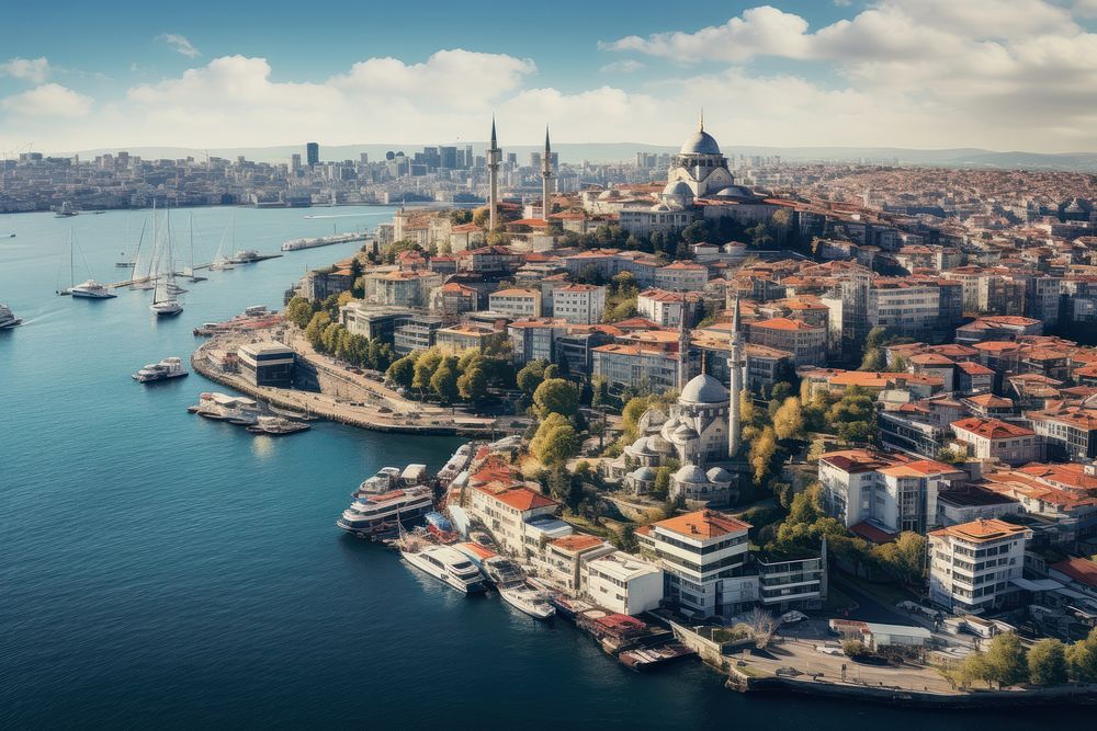 Istanbul city architecture waterfront cityscape.