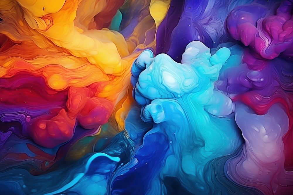 Beautiful abstraction of liquid paints backgrounds painting purple.