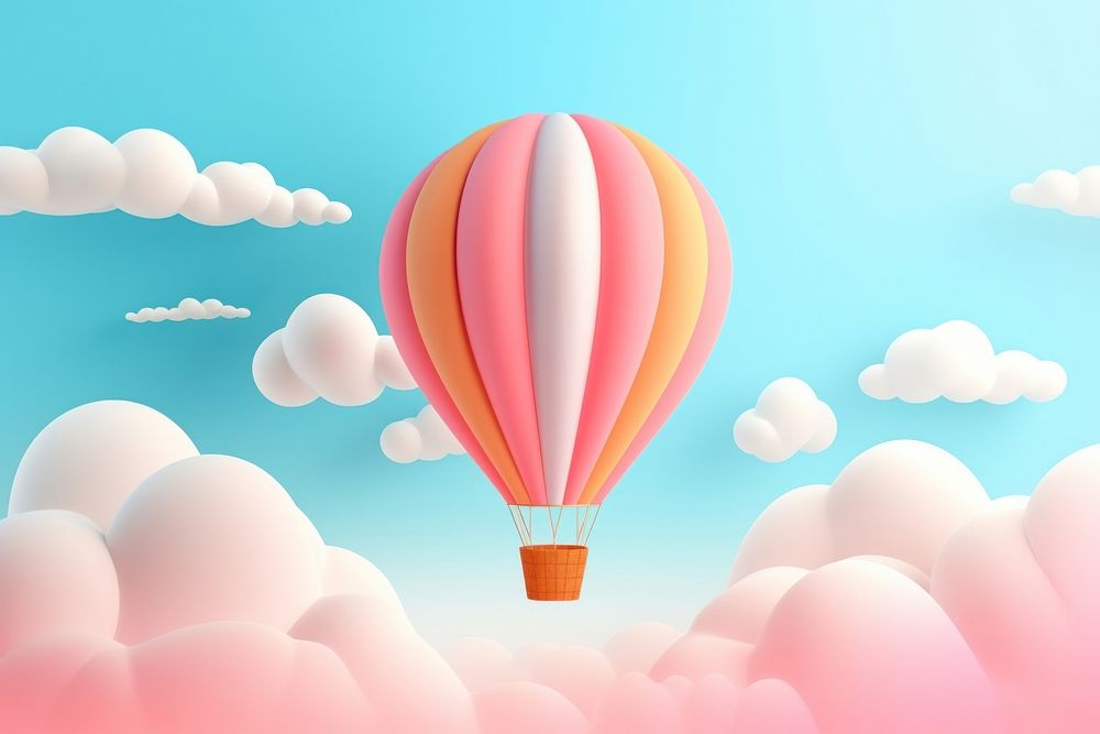 Cartoon hot air balloon backgrounds aircraft transportation.