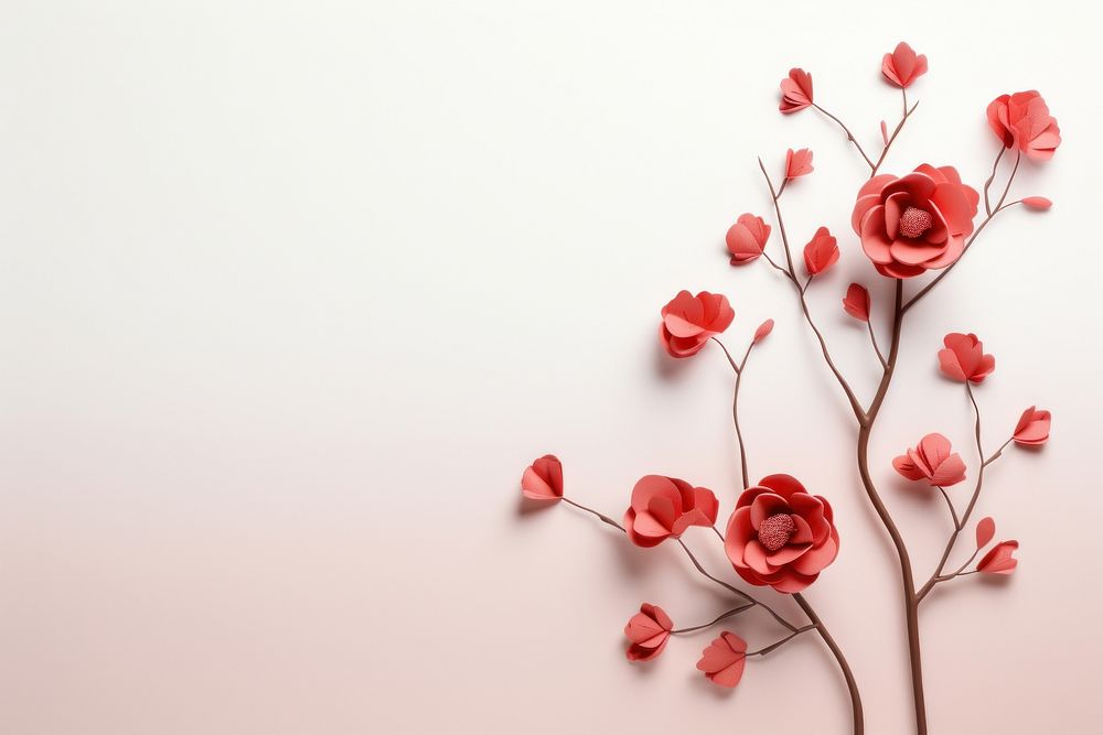 Chinese New Year style of minimalist rose flower petal plant.