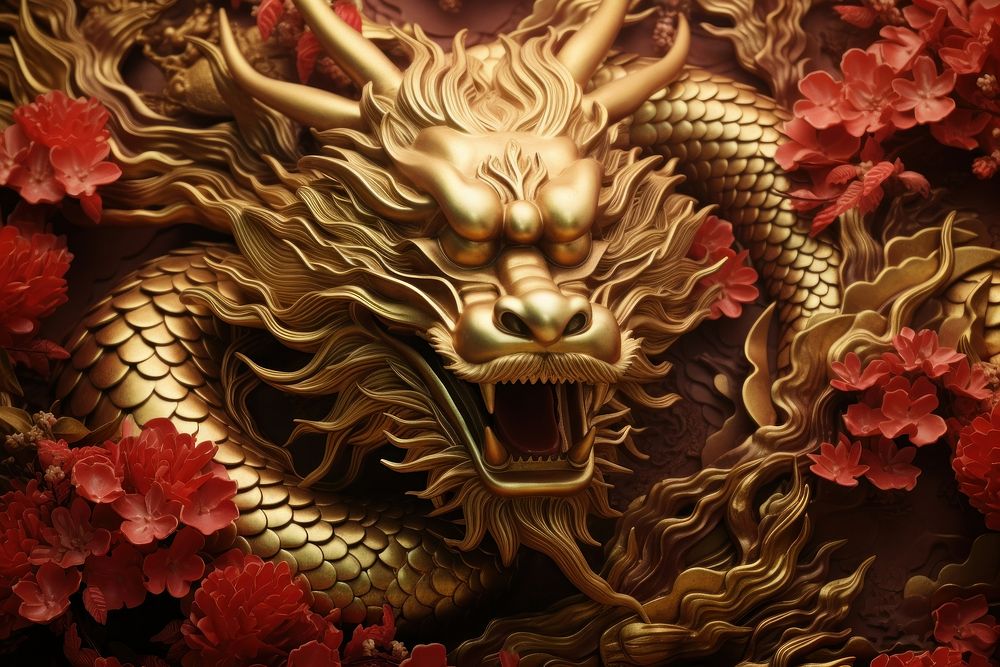 Chinese New Year style of emperor dragon backgrounds red chinese new year.