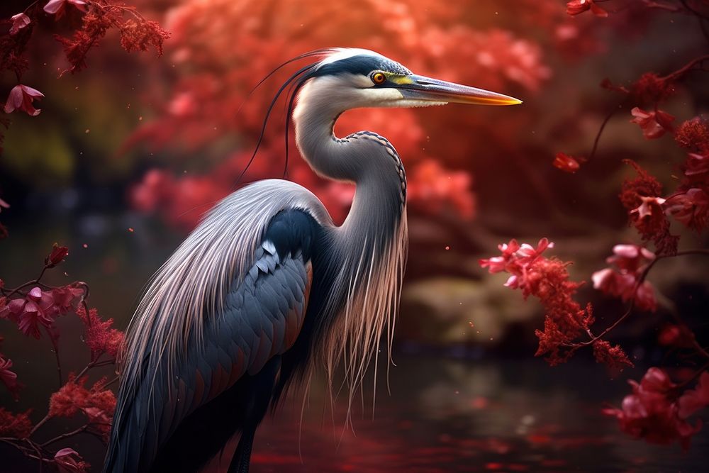 Chinese New Year style of heron animal bird beak.