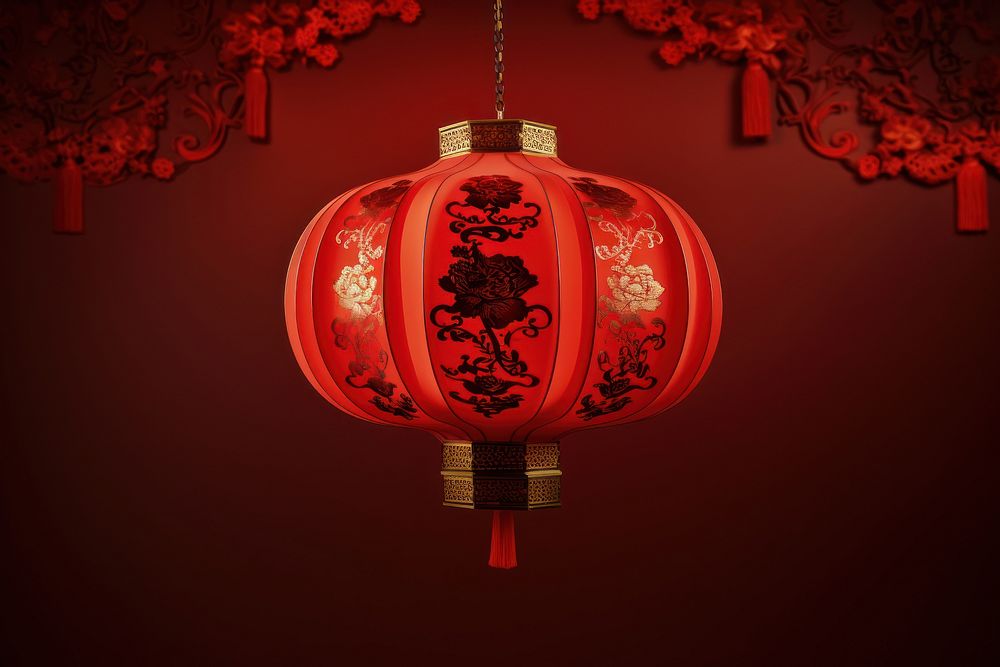 Chinese New Year style of lantern red chinese new year architecture.