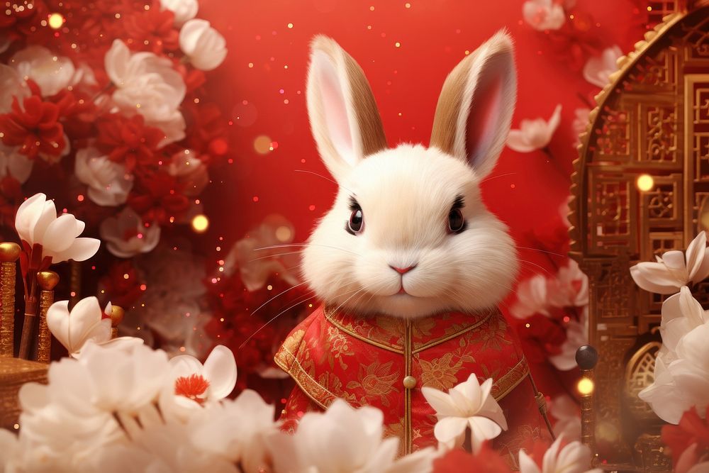 Chinese New Year style of rabbit rodent animal mammal.