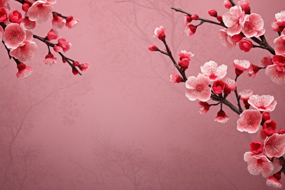 Chinese New Year style of sakura backgrounds blossom flower.