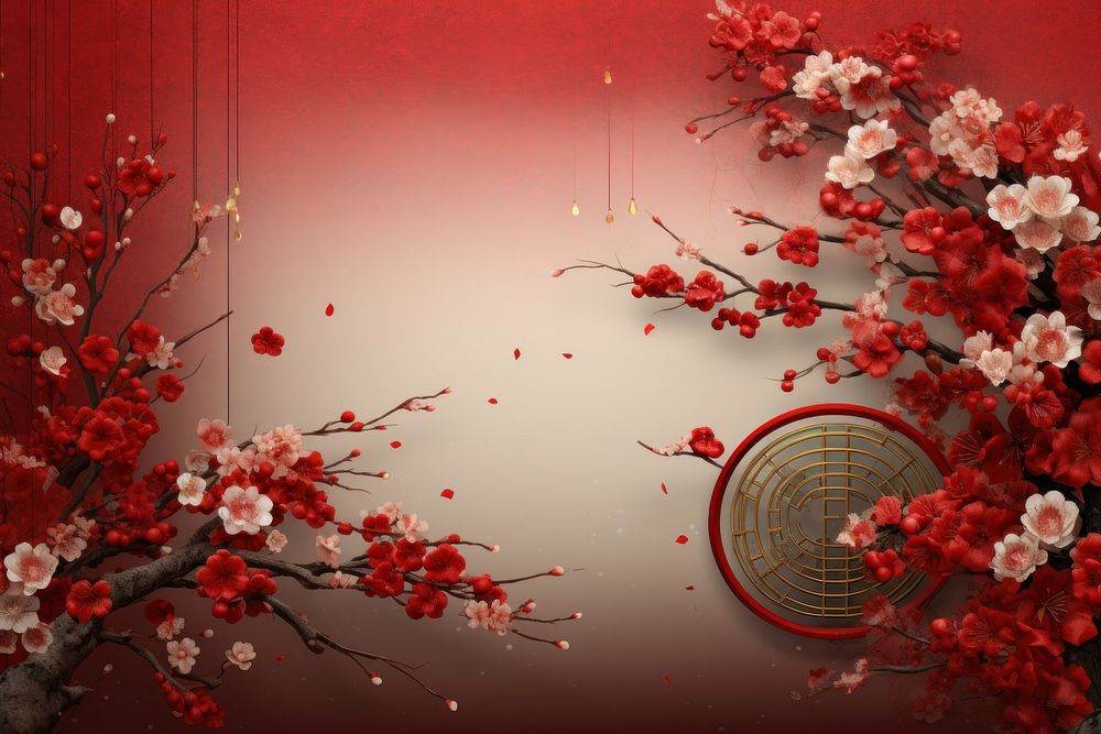 Chinese New Year style of spring backgrounds flower plant.