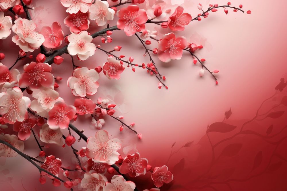 Chinese New Year style of wildflowers backgrounds blossom petal.