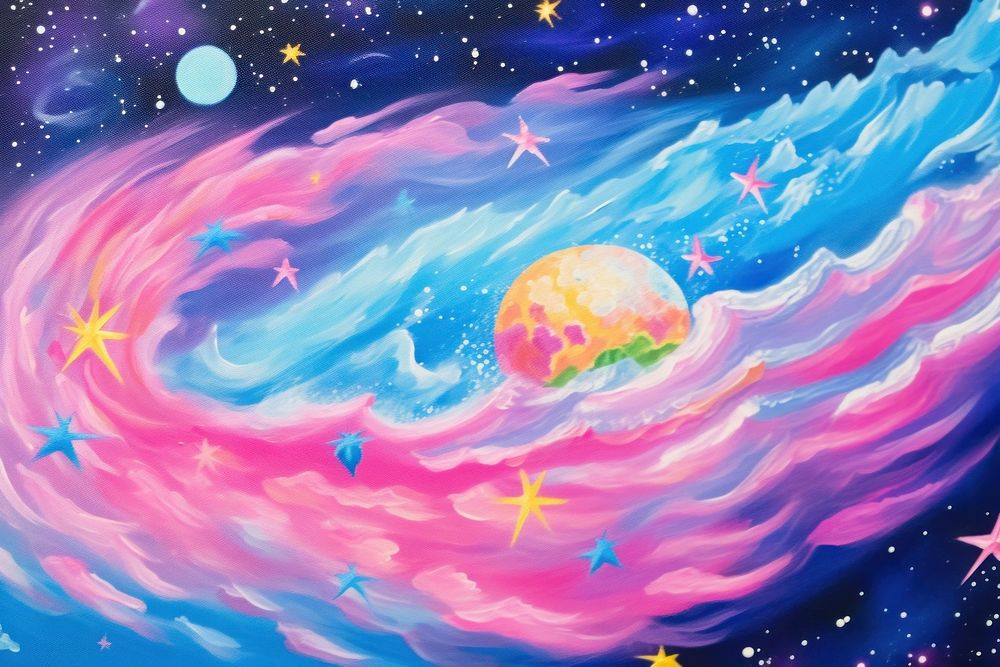 Oil painting of a galaxy backgrounds astronomy universe.