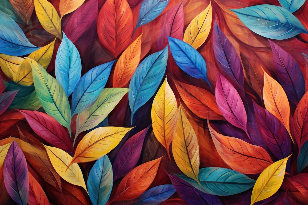 Colorful painting texture leaf background backgrounds pattern plant.
