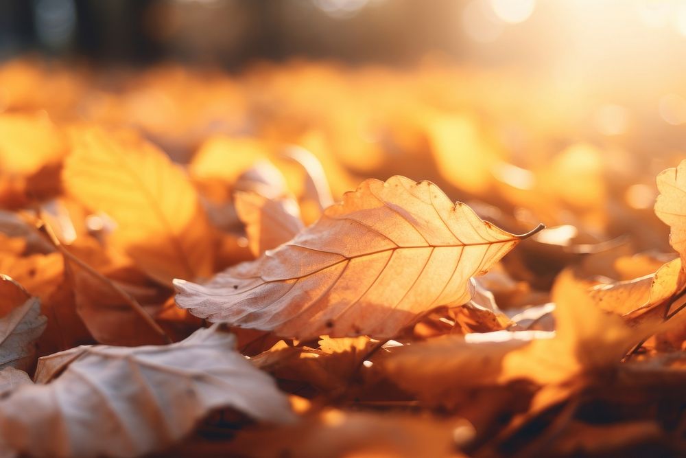 Fall leaves pile autumn plant leaf. AI generated Image by rawpixel.