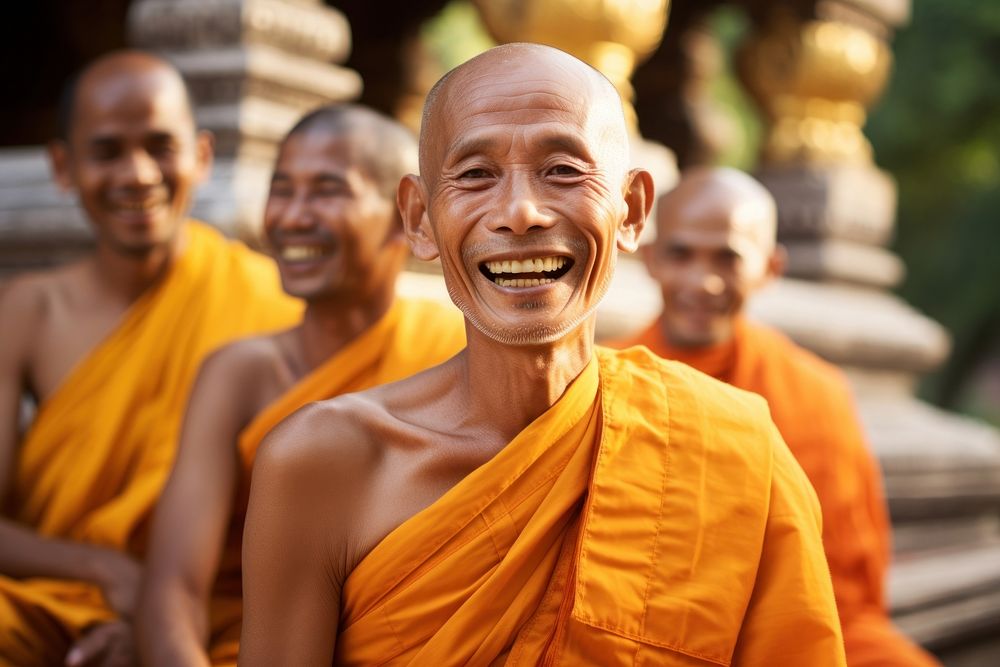 Thai men smiling temple adult spirituality.