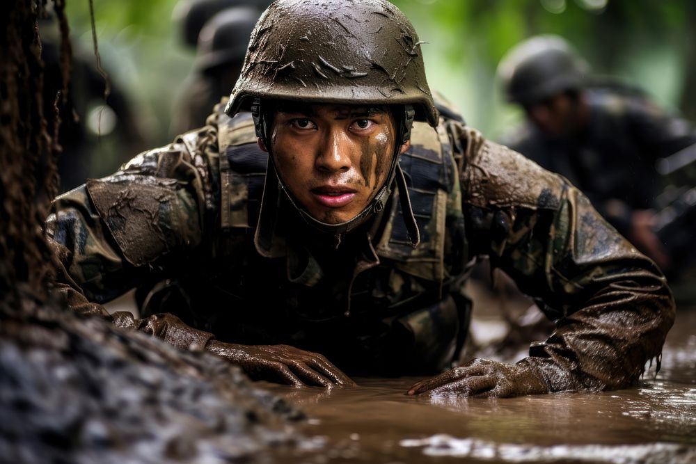 Thai military crawling soldier helmet adult.