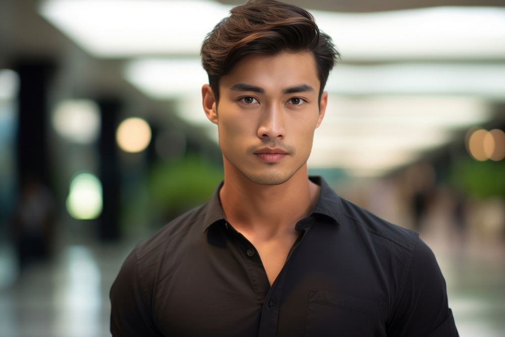 Handsome south east asian model pose portrait adult photo.