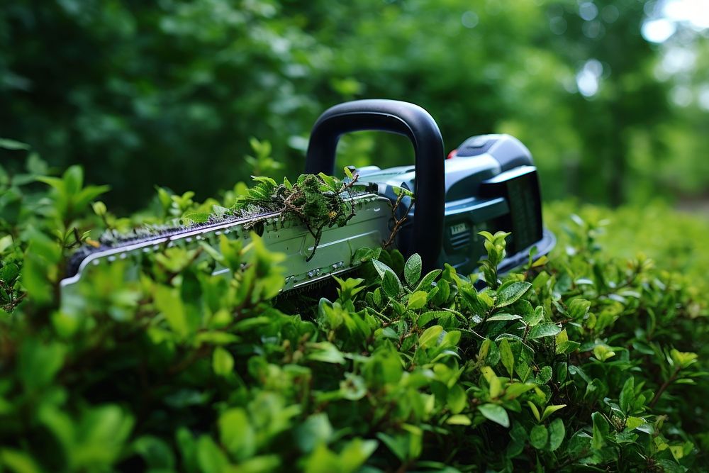 Hedge trimmer plant grass lawn. AI generated Image by rawpixel.