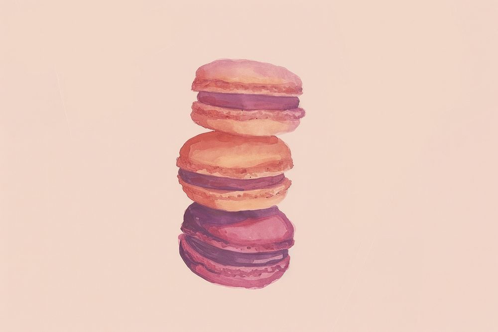 Cute macaron illustration macarons food confectionery.