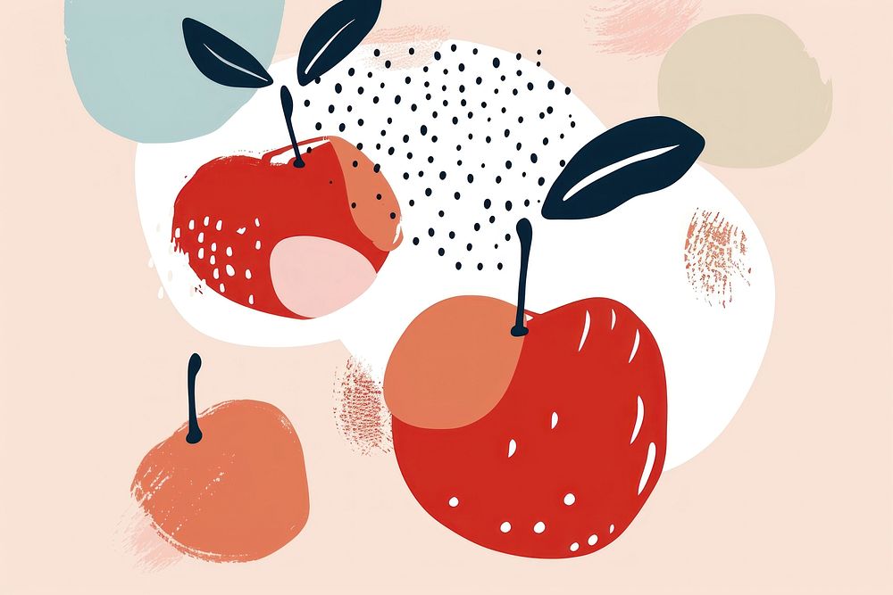 Cute apple illustration backgrounds fruit plant.