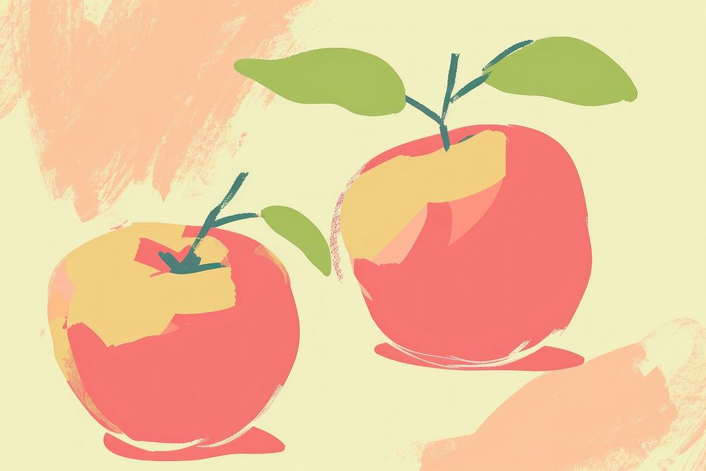 Cute apple illustration fruit plant food.