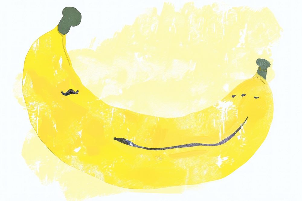 Cute banana illustration food freshness painting.
