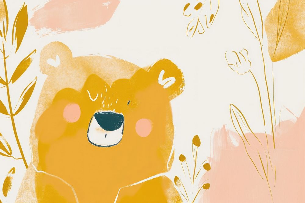 Cute bear illustration cartoon mammal representation.
